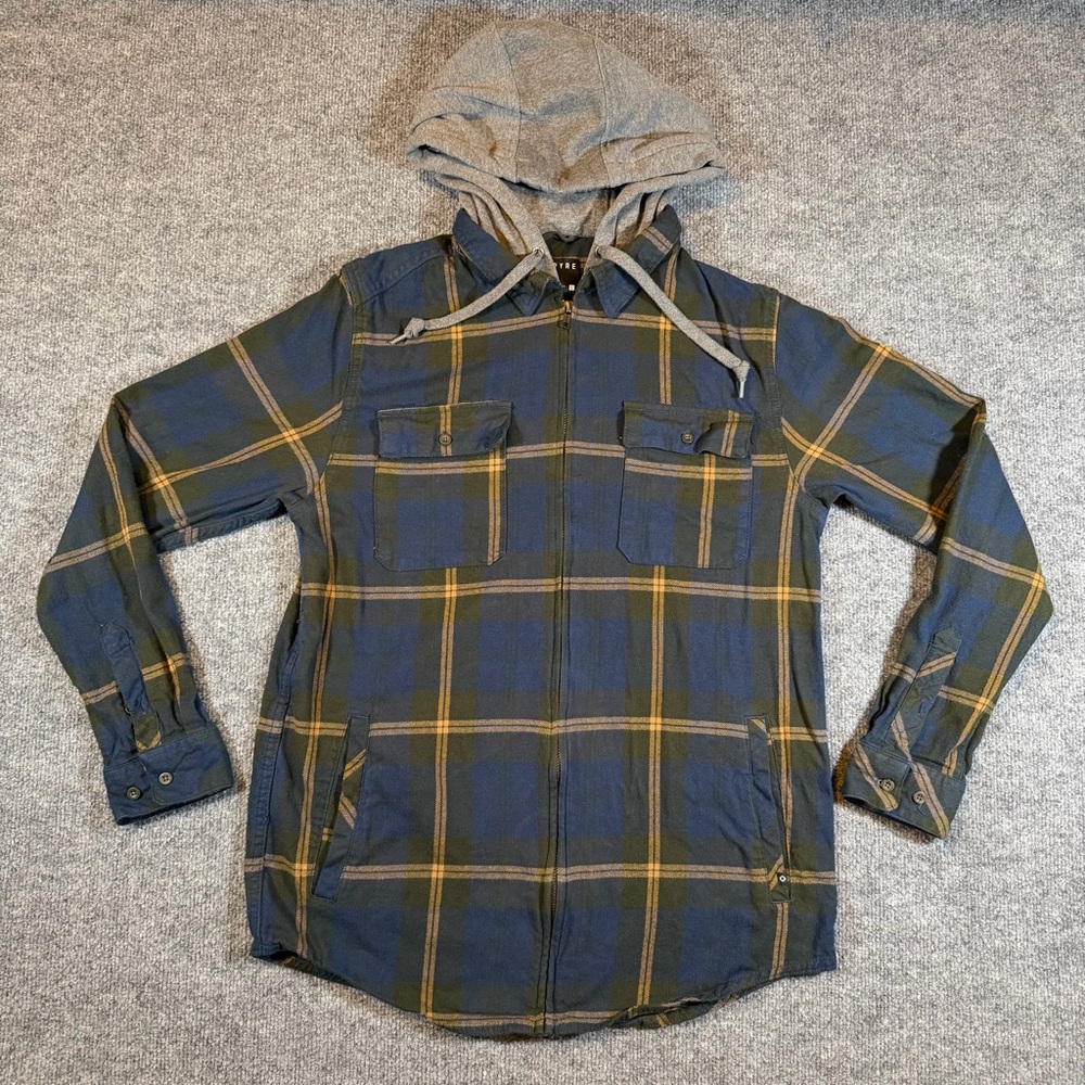 Empyre Chancer Hooded‎ Flannel Shirt Jacket Mens L
